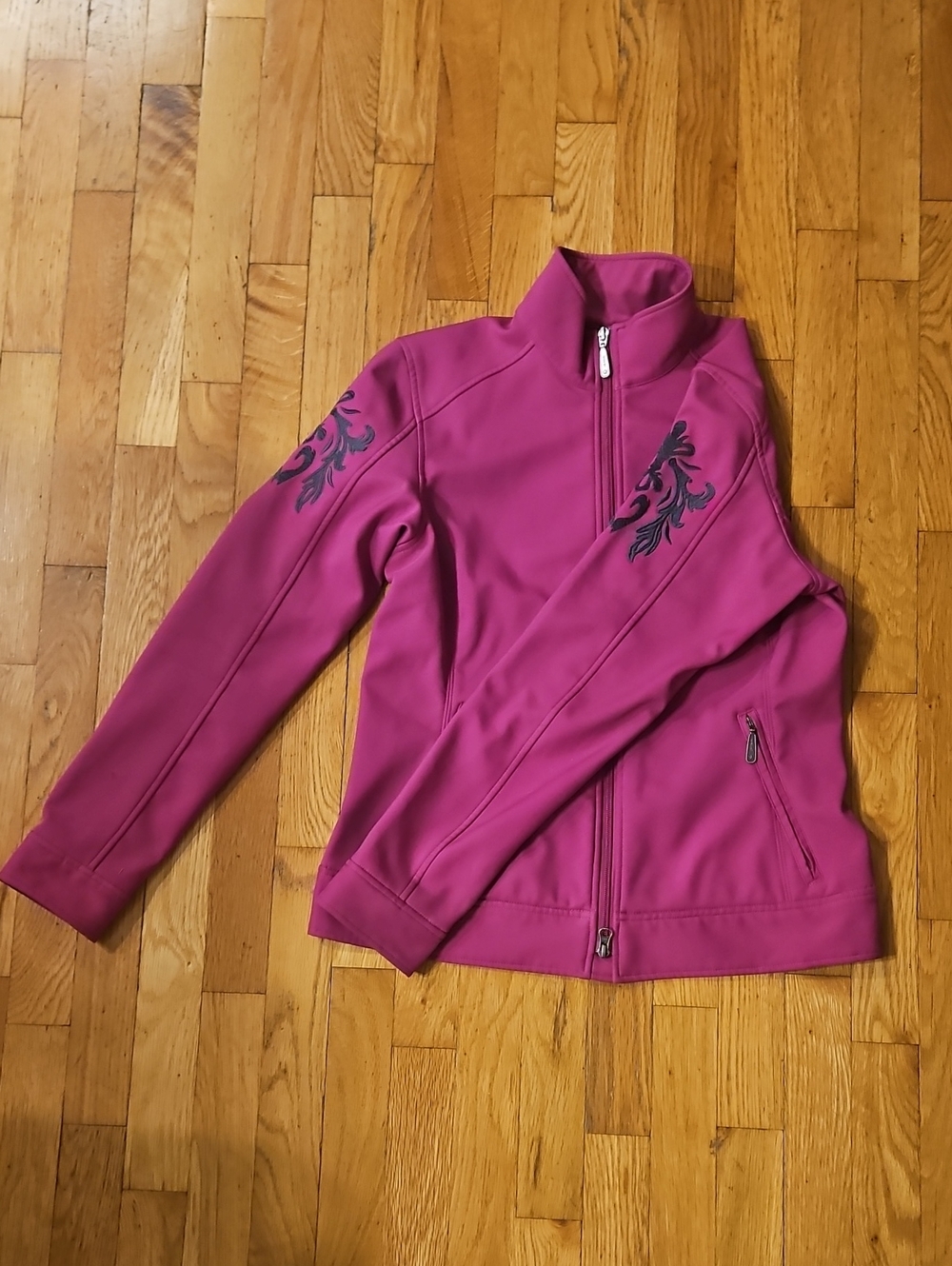 Ariat Magenta Bomber Jacket with Black Embroidery